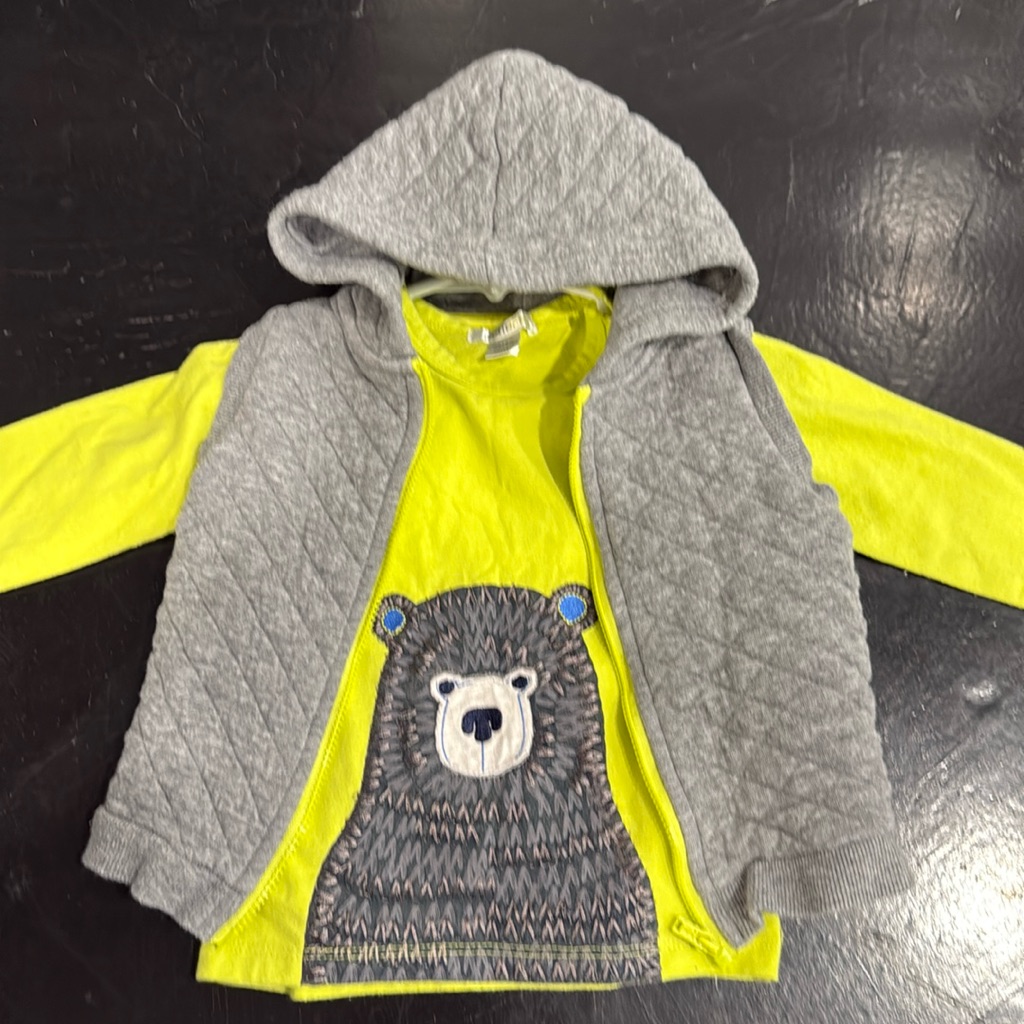 Petitlem Bear Stitched Shirt And Coordinating Vest